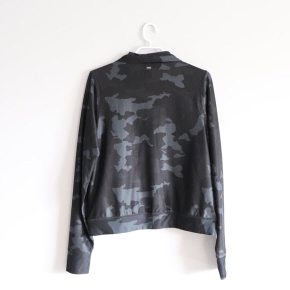 Prana Women's Sz L Camo Lanya‎ Full Zip Pocket Thumb Holes Stretch Active Jacket - Picture 2 of 13